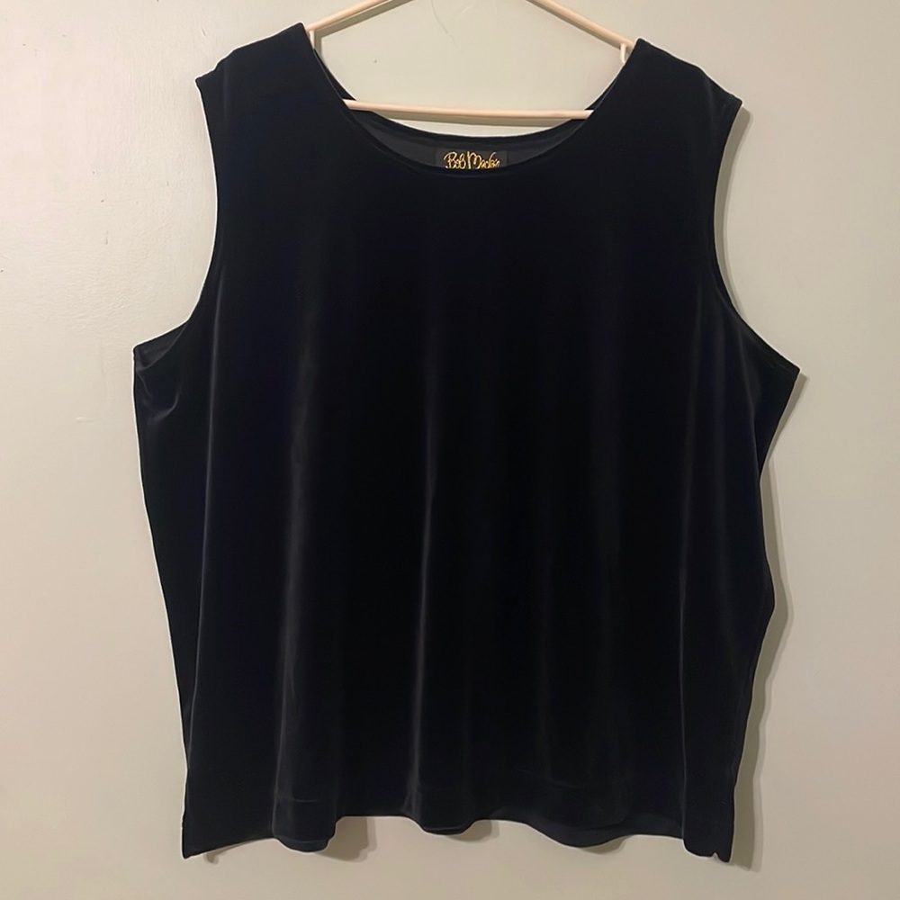 Bob Mackie Black Velour Tank Top